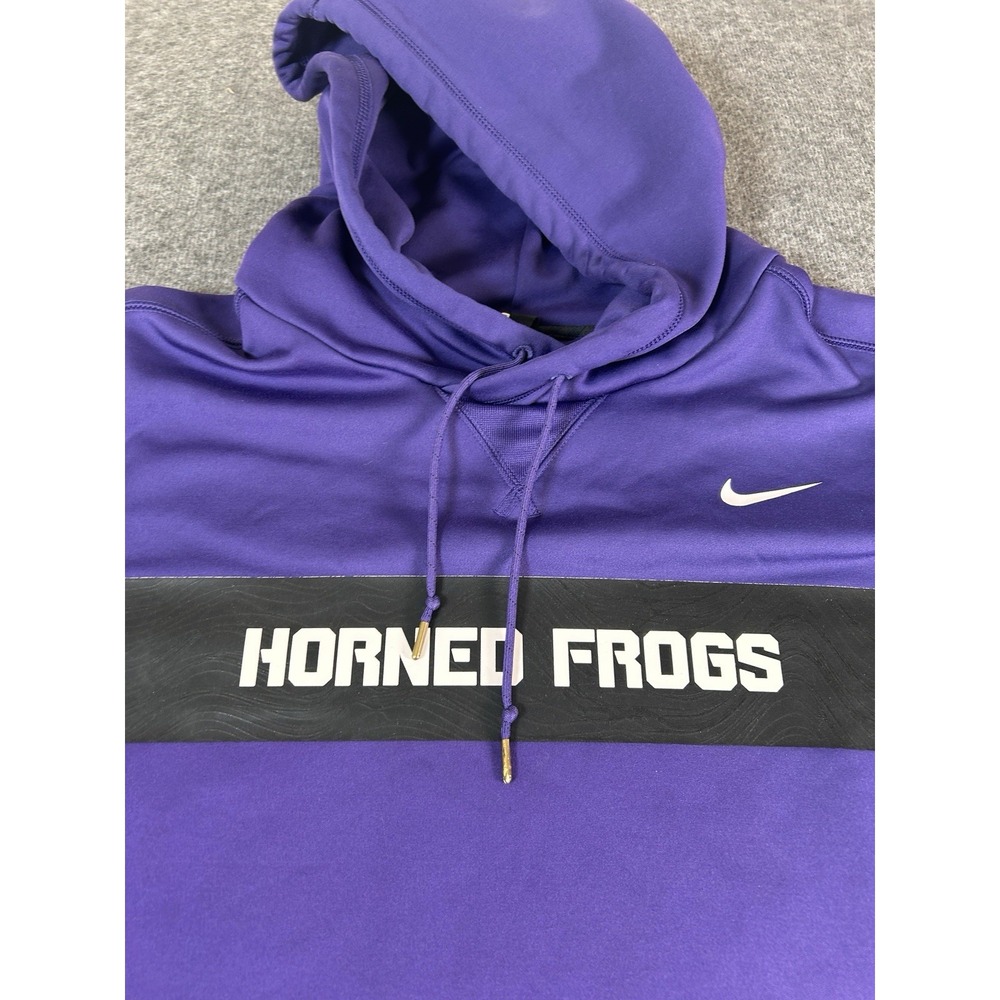 TCU Horned Frogs Hoodie Mens XL Nike Sweatshirt Purple Pullover Dri‎ Fit